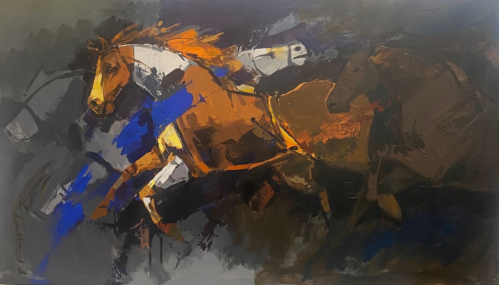 HORSES 21 by P.R Rathod | Acrylic painting on Canvas - Home Decor