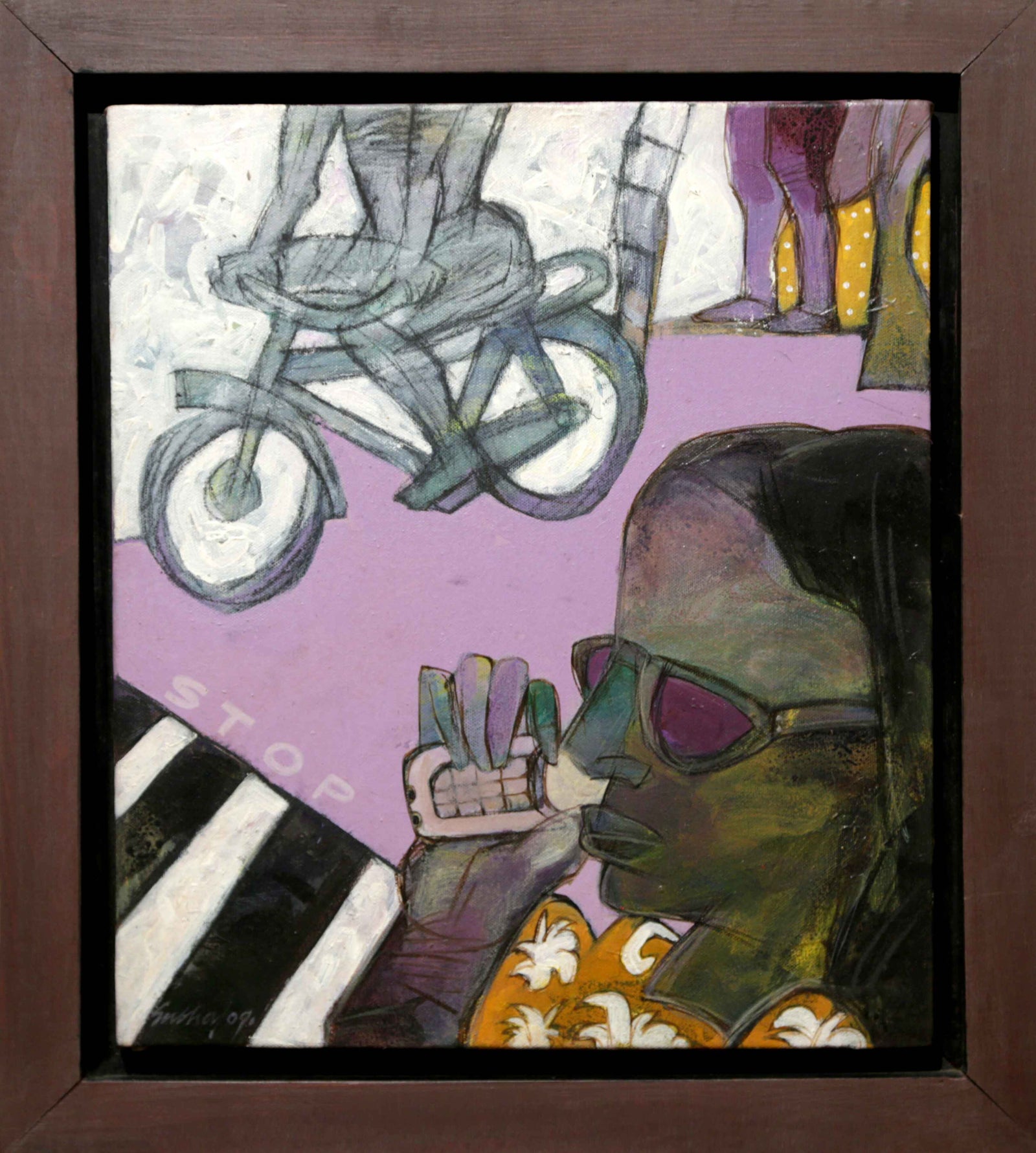 At the zebra crossing