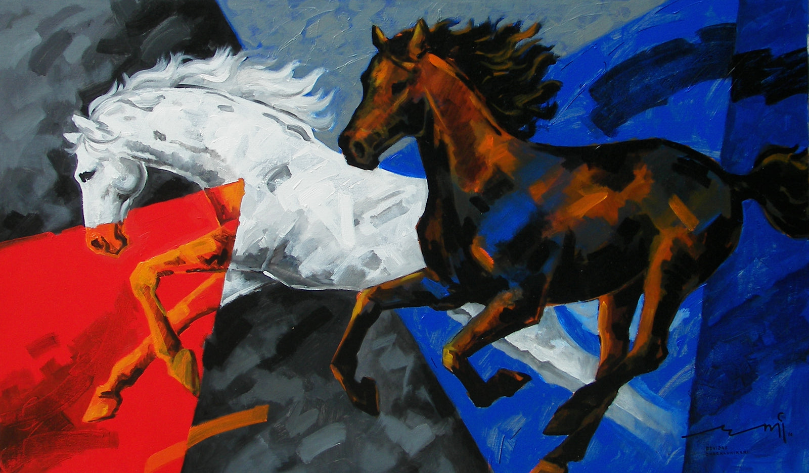 HORSES by Devidas Dharmadhikari | Acrylic Wall Painting