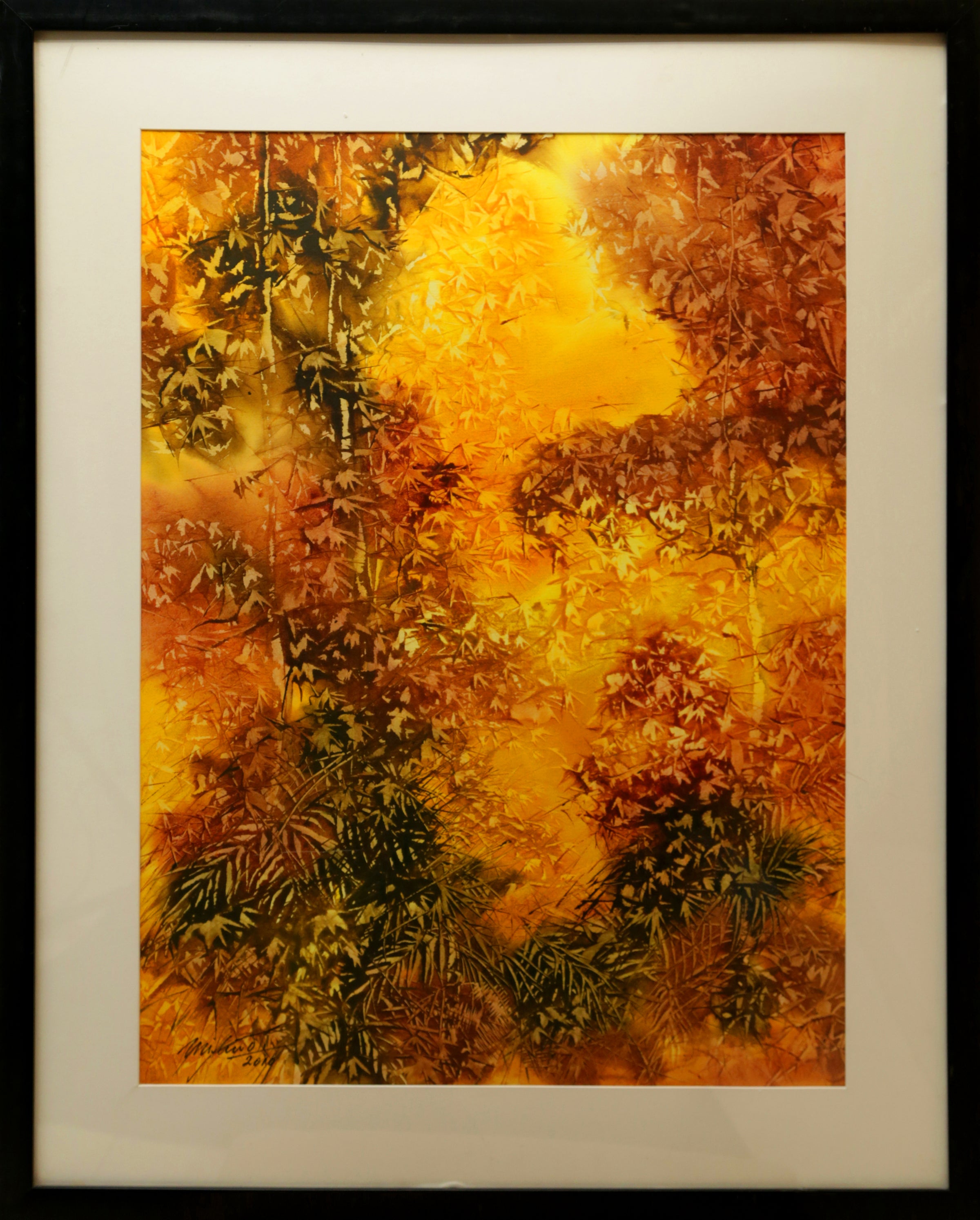 SCATTERED LEAVES by Milind Nayak | Water colour artwork on paper