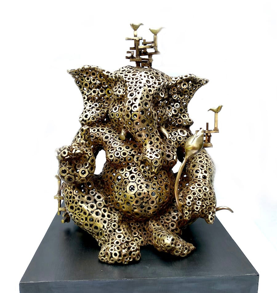 Ganesha by Pintu Sikder | Brass sculpture
