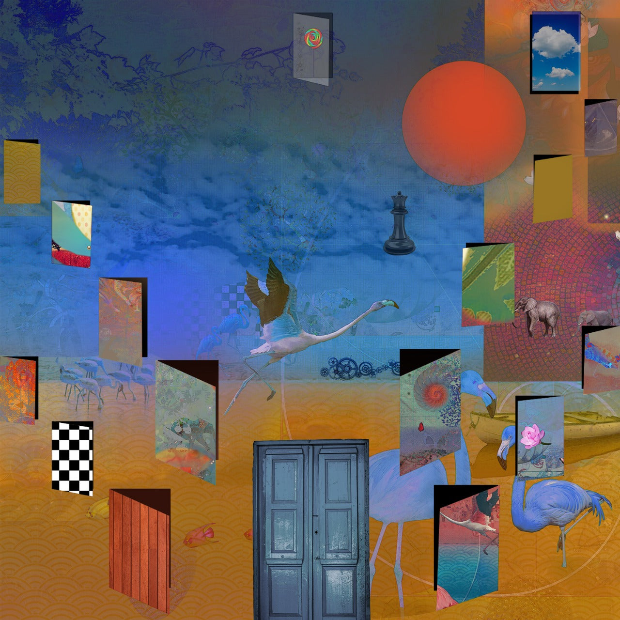 ‘WHEN ONE DOOR SHUTS’ by Anjali Rajkumar | Mixed media artwork on canvas