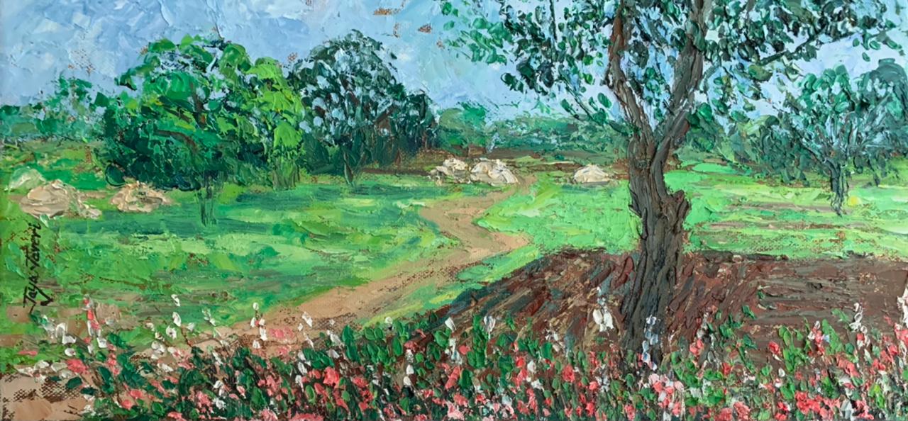 FIELDS by Jaya Javeri | Oil Painting - Canvas wall art