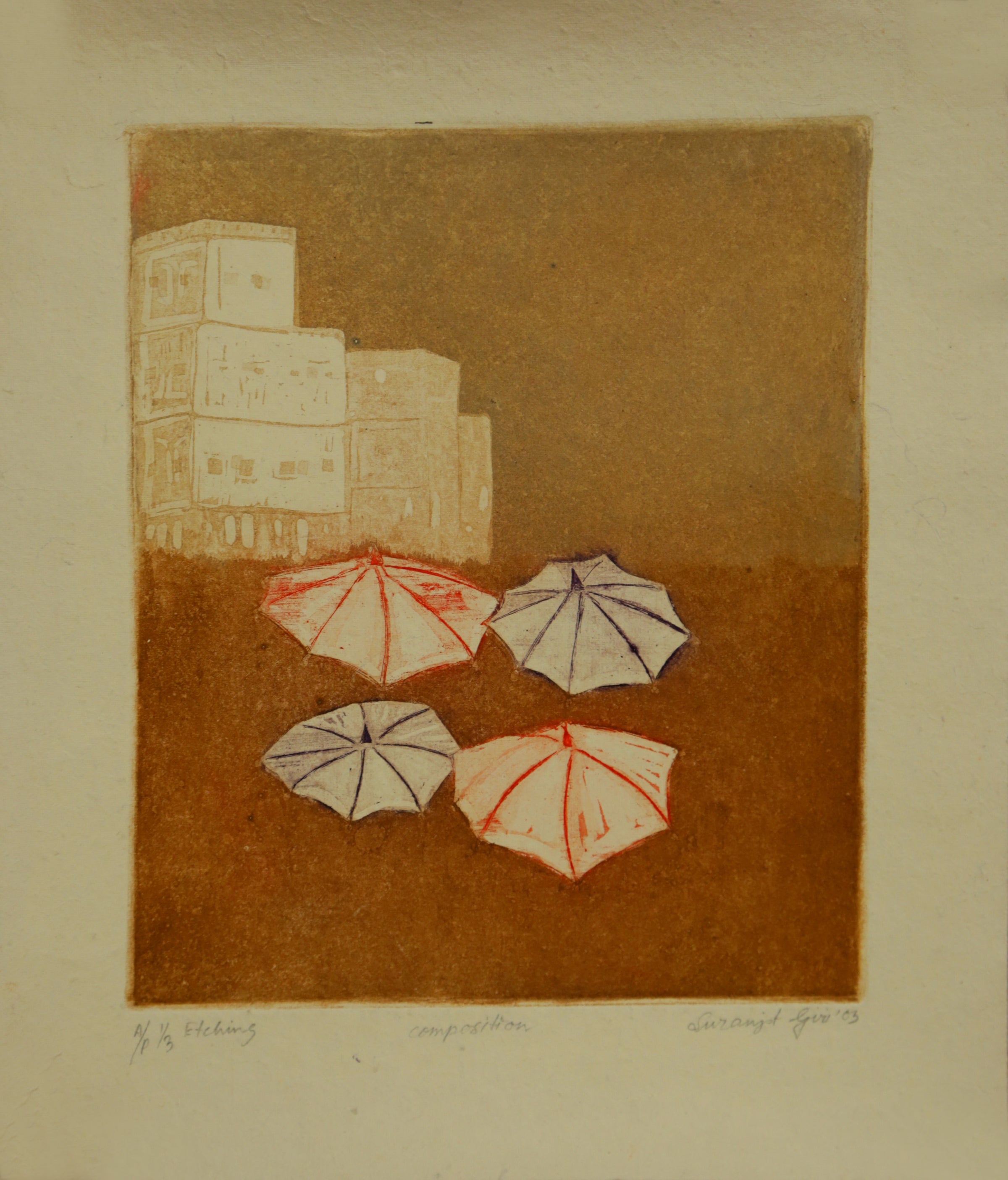 Contemporary art by Suranjit Giri | Etching artwork